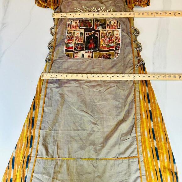 Unique vintage patchwork dress with embroidery and mirror sequin boho whimsy - Picture 8 of 8